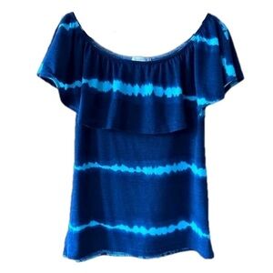 Magazine Blue Off Shoulder Top  - Small